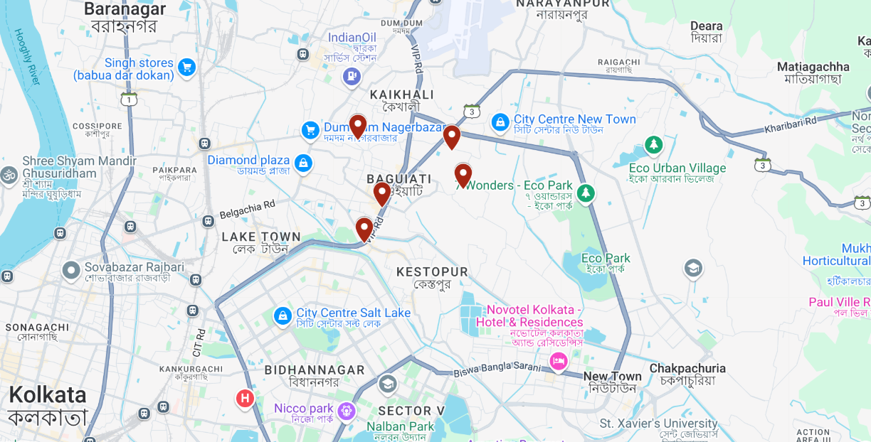 Bhattacharjee Group Location Map